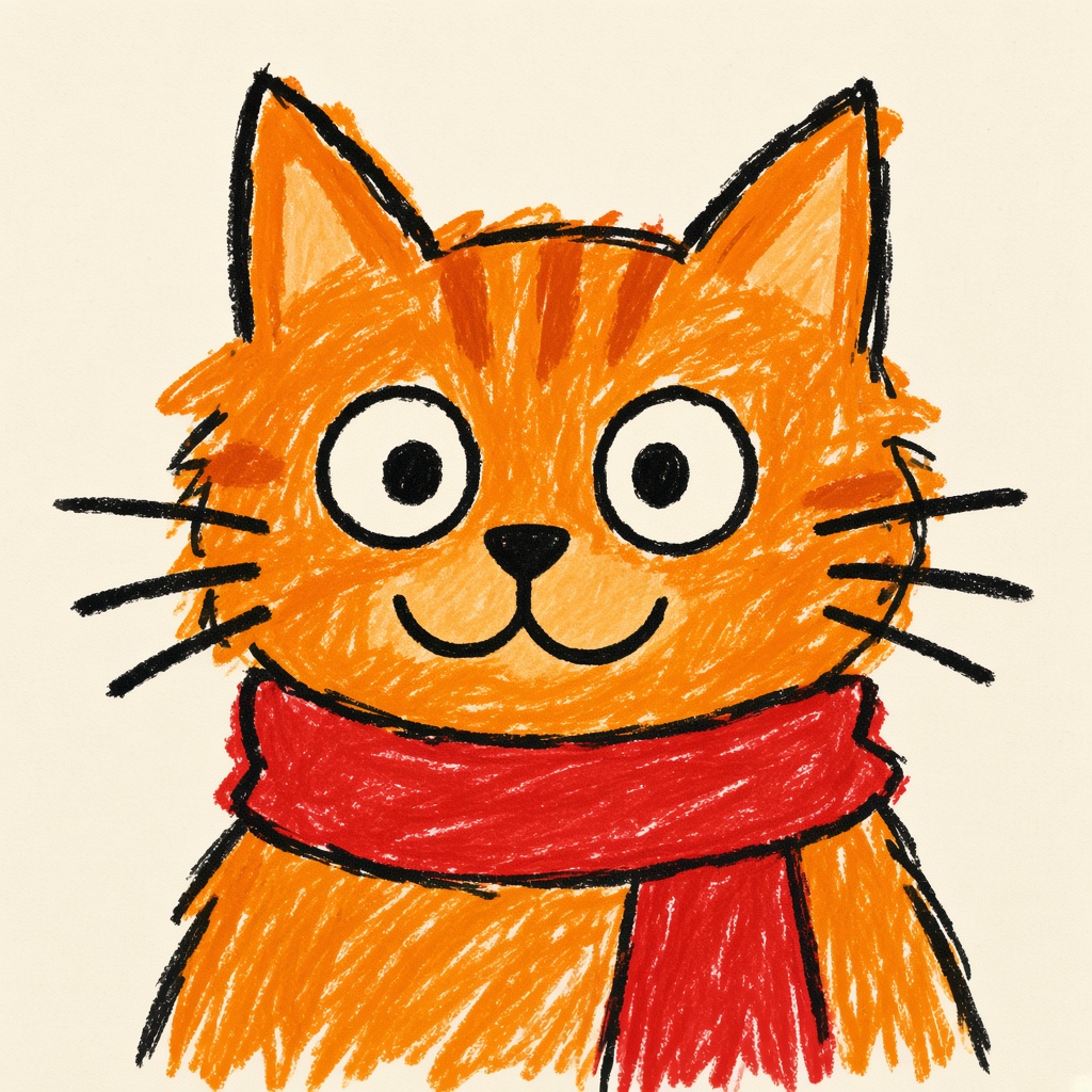 Portrait du chaton : Roux à l’écharpe